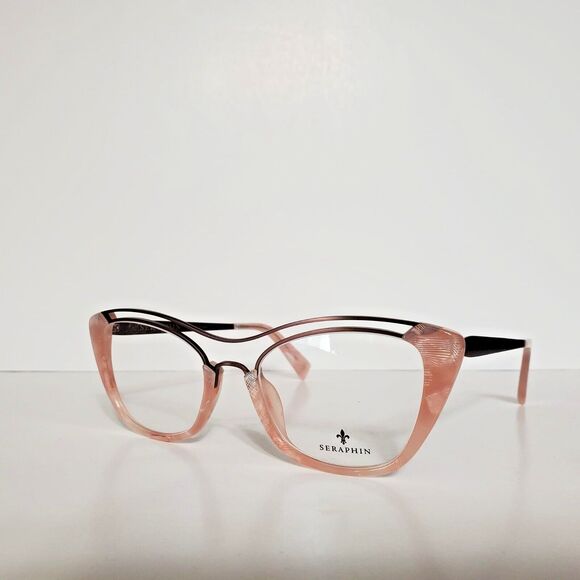 Womens Seraphin Avalon Feather Blush Eyeglasses Frames 51-19-140 Handmade Japan - Picture 2 of 6